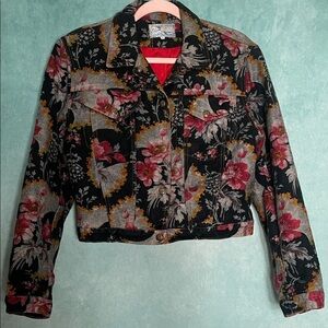 Kenzo Black Floral Jean Jacket